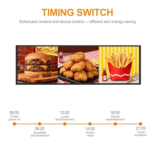 Image of 29 Inch Rectangle Digital Signage, 700nits High Brightness LCD Monitor Advertising Display,Indoor Digtal Signage, CMS /U-Disk Plug&Play, Smart Split Screen, 24 /7 Operation, HDMI /USB /WiFi /Android System