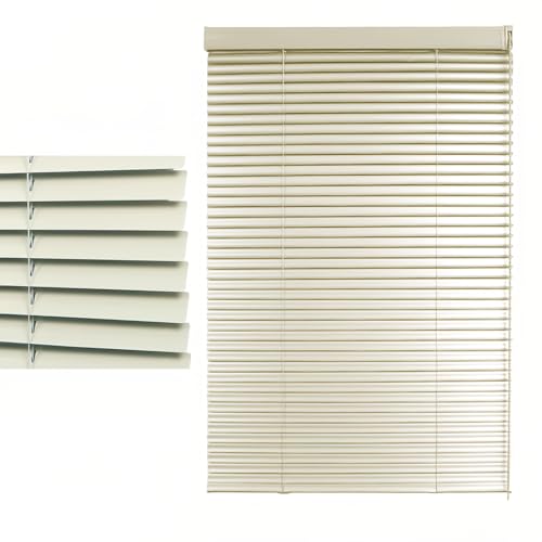 GZDXBF 25.0mm Persianas Venecianas De Aluminio, Medida Persianas De Opacas, Cortinas para Interior/Exterior 25cm 40cm 65cm 70cm 90cm 120cm 150cm(Beige)