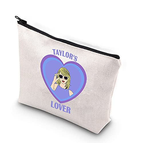 Swiftie Gift Taylor’s Lover Zipper Pouch Makeup Bag for Fans (Taylors Lover UK) White