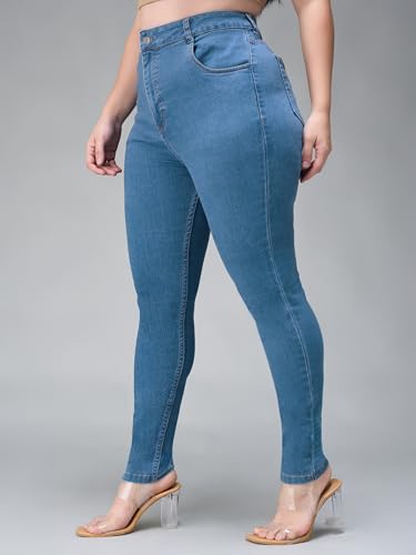 Image of Miss Chase A+ Women's Bootcut High Rise Regular Length Stretchable Denim Jeans