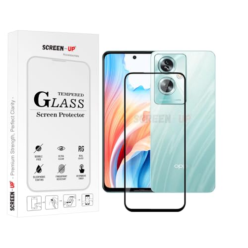 Image of ScreenUp Tempered Glass For Oppo A79 - Ultra Clear, 9H Scratch Resistant, Full Coverage, Easy Install Screen Protector