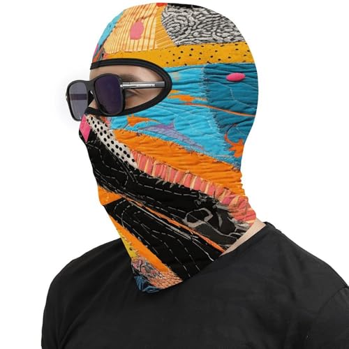 Pasamontañas colorido para hombres y mujeres con diseño acolchado, protector de cuello y máscara completa para moto y esquí miniatura 4