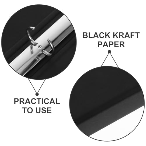 Carpeta de 6 anillas A4 de papel kraft negro GALPADA para organizar notas y documentos diarios 3