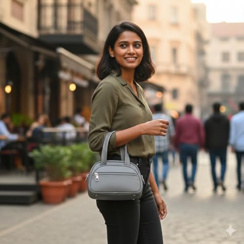 Image of Women's Stylish Trendy Leather Mini Handbag - Fashionable, Compact Purse for Casual and Formal Occasions