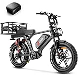 【Powerful Moped-Style EBike with 35MPH Top Speed】52V 40Ah UL-Certified Removable Battery & 1500W Motor: Equipped with a high-capacity UL-certified battery, offering 50 miles in pure electric mode and 120 miles in pedal-assist mode for all-day commuti...