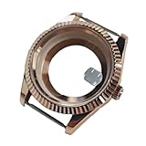 ROUHO 39mm Kit Caja Reloj, para Movimiento 8285 31mm Esfera, Bisel Estriado Acero Inoxidable Fondo Transparente Caja Reloj para Rolex Datejust Day-Date-Oro Rosa