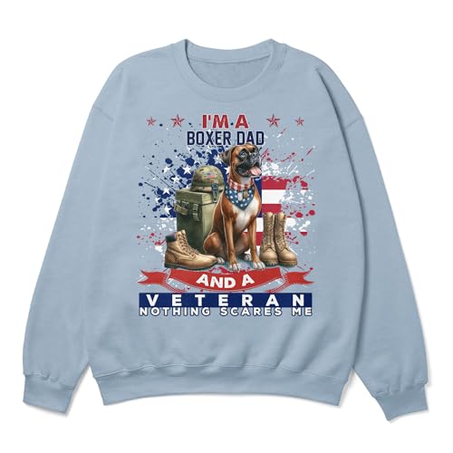 Personalized I'm a Dog Dad and a Veteran, Nothing Scares me Father's Day Adult Youth T-Shirt Hoodie Sweatshirt