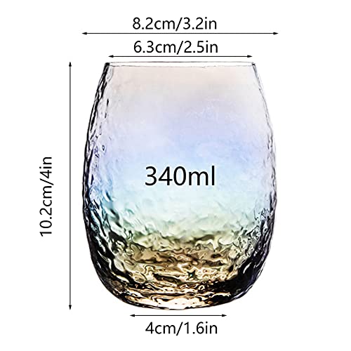 Set de 2 vasos de vidrio 12 oz estilo elegante miniatura 2