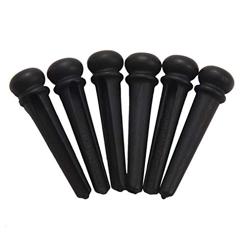 Kefoppy 6本のギターの家族 自然的なエボニー/黒檀のフォーク アコースティックギターブリッジピン