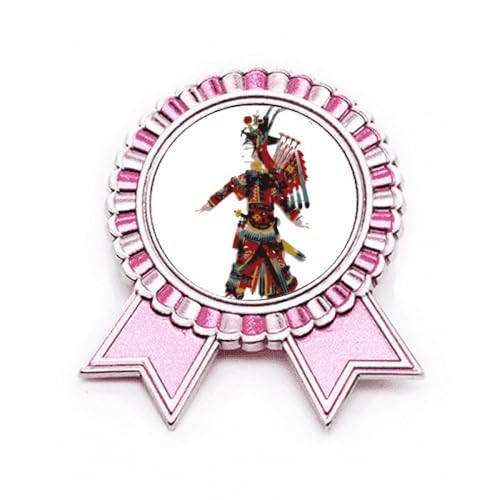 Broche d'opéra chinois rose en métal taille M pour accessoire traditionnel