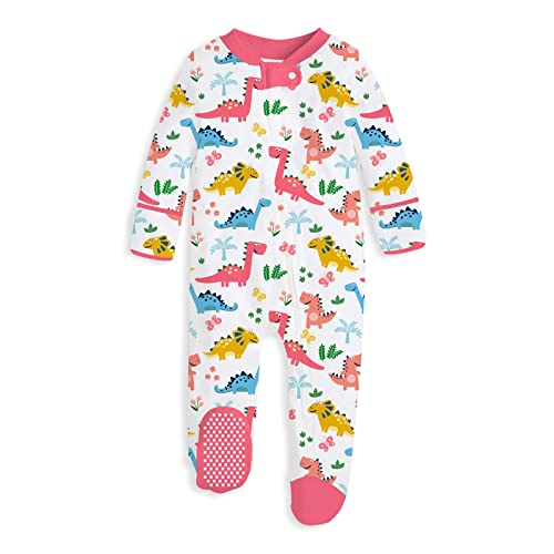 UNIFACO Baby Girls Sleeper 3-6 Months Pajamas Zip front Footed Sleepers Pjs One-Piece Footie Bodysuits Infant Dinosaur