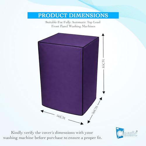 Image of Classic Top Load Washing Machine Cover Suitable For LG 6 Kg, 6.5 Kg, 7 Kg, Waterproof & Dustproof (56cmsX56cmsX85cms, Purple)