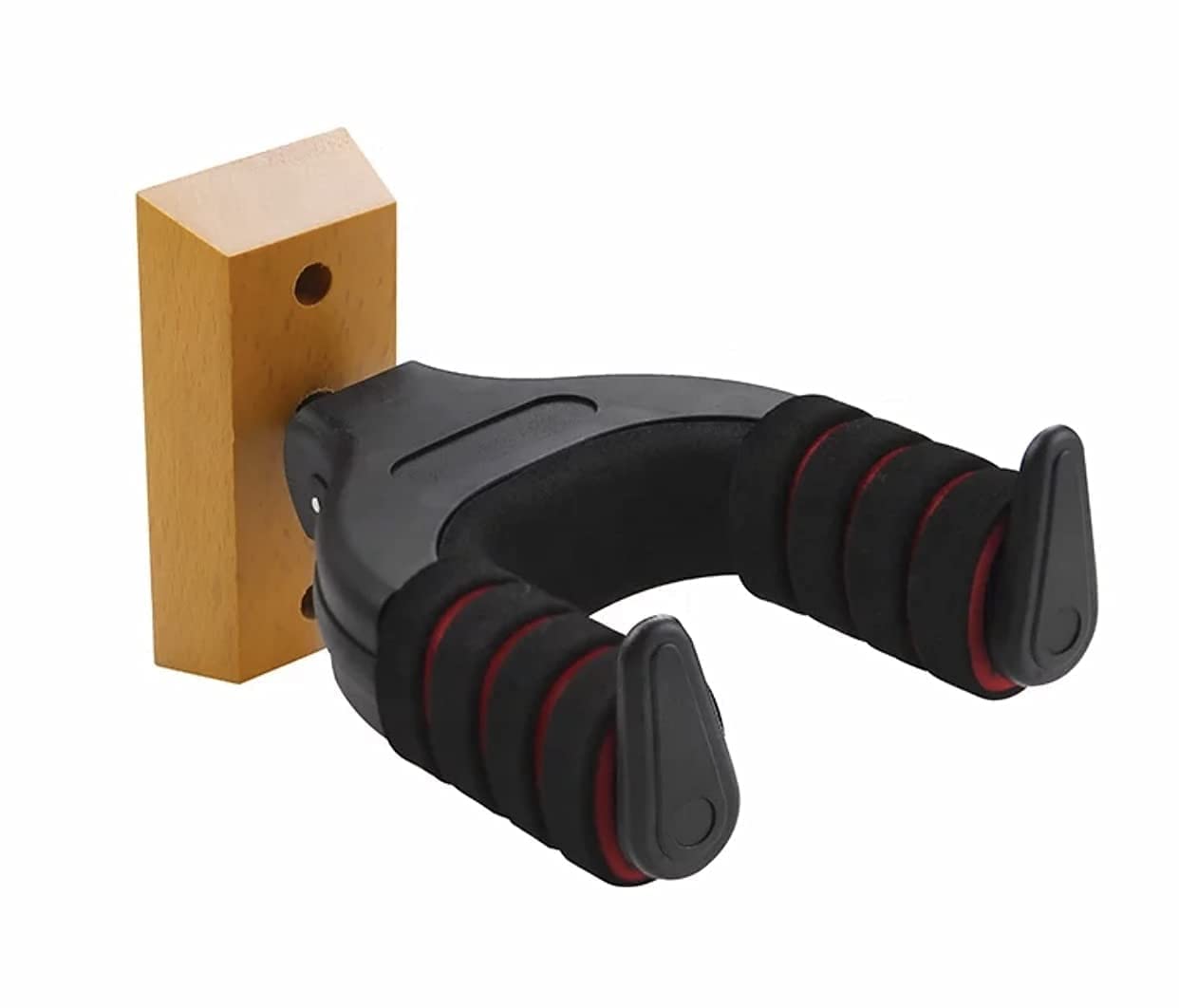 VERAT Guitar Wall Mount Hanger, Auto Lock and Adjustable Hook Holder for Acoustic and Electric Guitar, Ukulele, Bass, Banjo and Mandolin (Black, Guitar Hanger)-image-2