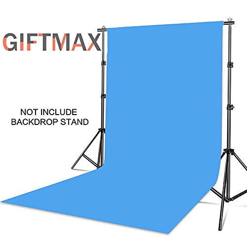 Image of GiftMax 8 x10 FT Sky Blue Color LEKERA Backdrop Photo Light Studio Photography Background with Curtain Ring Hook (Sky Blue Cloth)
