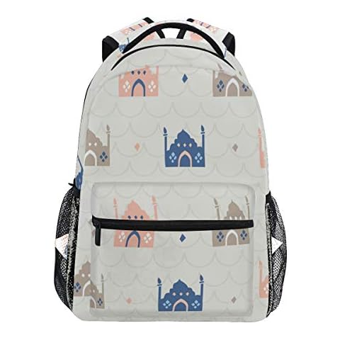 Cute Mosque Arabic Pattern School Backpack for Boys Girls Kids Travel Bag Bookbag Cover