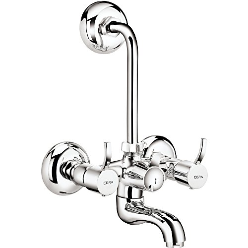 Image of Cera Crayon Quarter Turn Fittings Wall Mixer (Chrome Finish)