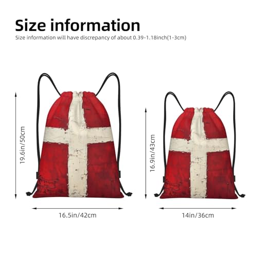 Drawstring Backpack Sports Gym Bags Draw String Bag for Women Men Denmark Danish Flag Drawstring Bags Sackpack2