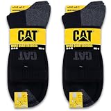 CAT 6 Paar WORK QUARTERSOCKS – kurze Arbeitssocken Kurzschaft (Quarter) Crew Socken Komfortbund verstärkte Spitze Ferse 41–45/46–50 (DE/NL/SE/PL, Numerisch, 41, 45, Regular, Regular, 6 Paar Schwarz)