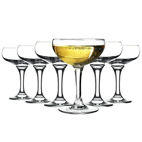 GOSOYO Juego de 6 vasos de Martini, champán, cóctel, vasos de tallo largo, vasos de cupé. (9 onzas/270 ml) Cover