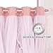 PONY DANCE Pink Curtains, Double Layer Bow Curtains with Ruffle Sheer Overlay for Girls Bedroom,Shabby Chic Room Darkening Drapes in Coquette Style,Blush Pink,52x84 inch, 2 PCs