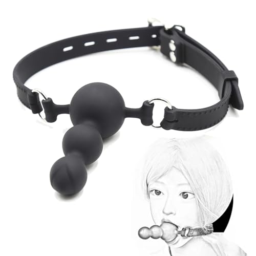 HCUDFN Mordaza de silicona ajustable for juegos sexuales, mordaza de bola, mordaza bucal, separador bucal, juguete sexual de bondage for mujeres, hombres y parejas.