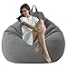 JMBF Solo Copertura per Sacco a Pelo Grande, Fodera per Sacchi di Fagioli Grandi Grigi per Adulti, Senza Riempire Extra Large, Memory Foam per La Conservazione degli Animali di Peluche,M