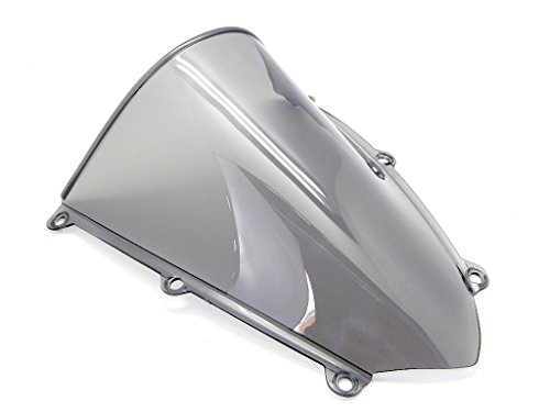 9sparts Black | Clear | Smoke Double Bubble ABS Plastic Injection Windscreen Windshield For 2007 2008 2009 2010 2011 2012 Honda CBR600RR CBR 600RR (Smoke)
