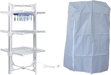 3 Tier Electric Clothes Airer - Folding Heated Clothes Dryer | 220w Energy-efficient - Lightweight & Foldable