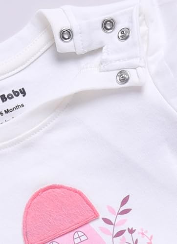 Image of Smart Baby Cotton Night Suit for Girls | Baby Girl Dress 6-18 Months Stylish | Full Sleeve Pajama Set with Mushroom House Print | Infant Nightwear & Kids Clothes