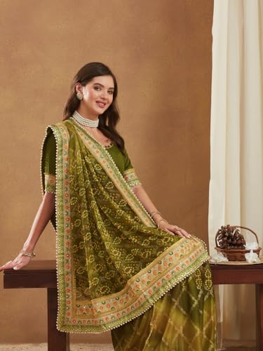 Image of Women's Banarasi Silk With Jacquard Print Saree With Blouse