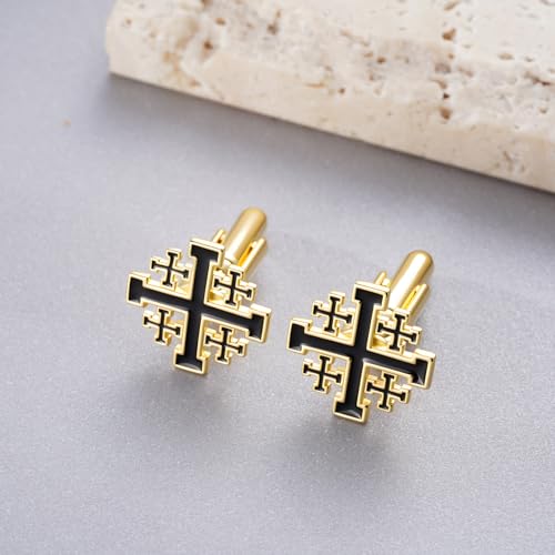 Mancuernillas Cruz de Jerusalén en Plata 925 para Hombre miniatura 4
