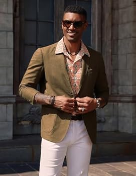 PJ PAUL JONES - chaarra de tweed para hobre, estilo clásico de ezcla