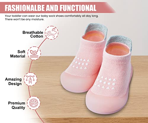Dookeh Baby Shoes Boys Girls First Walking Shoes Non Slip Soft Sole Sneakers Toddler Infant Babygirl Sock Shoes  thumb #2
