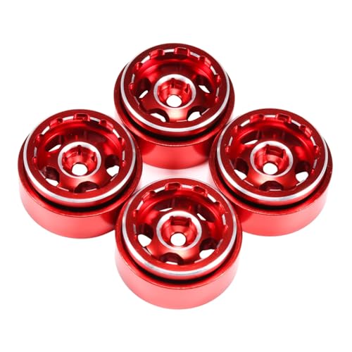 RC�������i For TRX4M For SCX24 AX24 For FCX24 For Enduro24 1/24 1/18 4�� �A���~�j�E�� 1.0 �r�[�h���b�N�z�C�[������ �l�K�e�B�u�I�t�Z�b�g�t�� RC�J�[�N���[���[�A�b�v�O���[�h(Red)