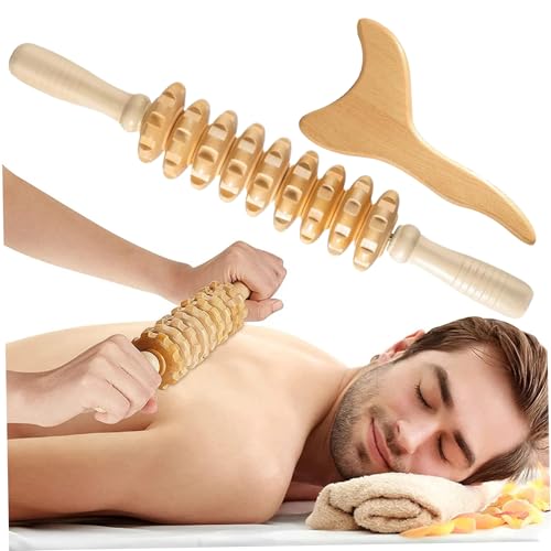 Outils de drainage lymphatique en bois naturel pour massage Gua Sha et jambes
