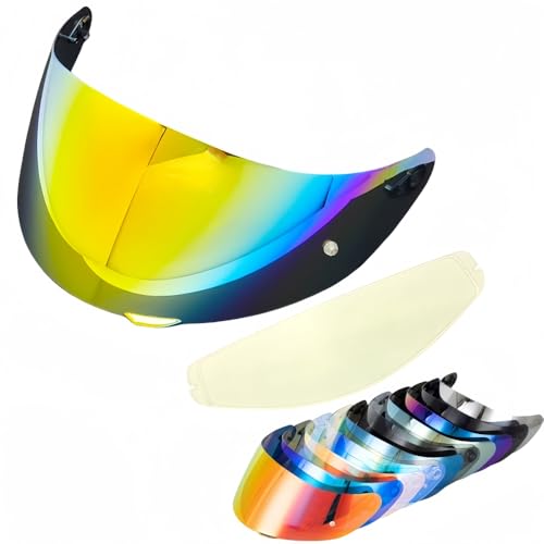 Wayocfei agv K1 �V�[���h,�y�K���FK1 S/K3 SV/K5 S/K5�z�w�����b�g�E�o�C�U�[ ���O�� �z�� �o�C�N�p �w�����b�g�A�t�^�[�}�[�P�b�g���� (Gradient Gold+Film)