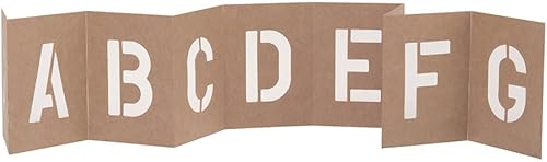 Miniatura 3 de Hy-Ko Products ST-12 plantillas de números y letras, 12 pulgadas, marrón