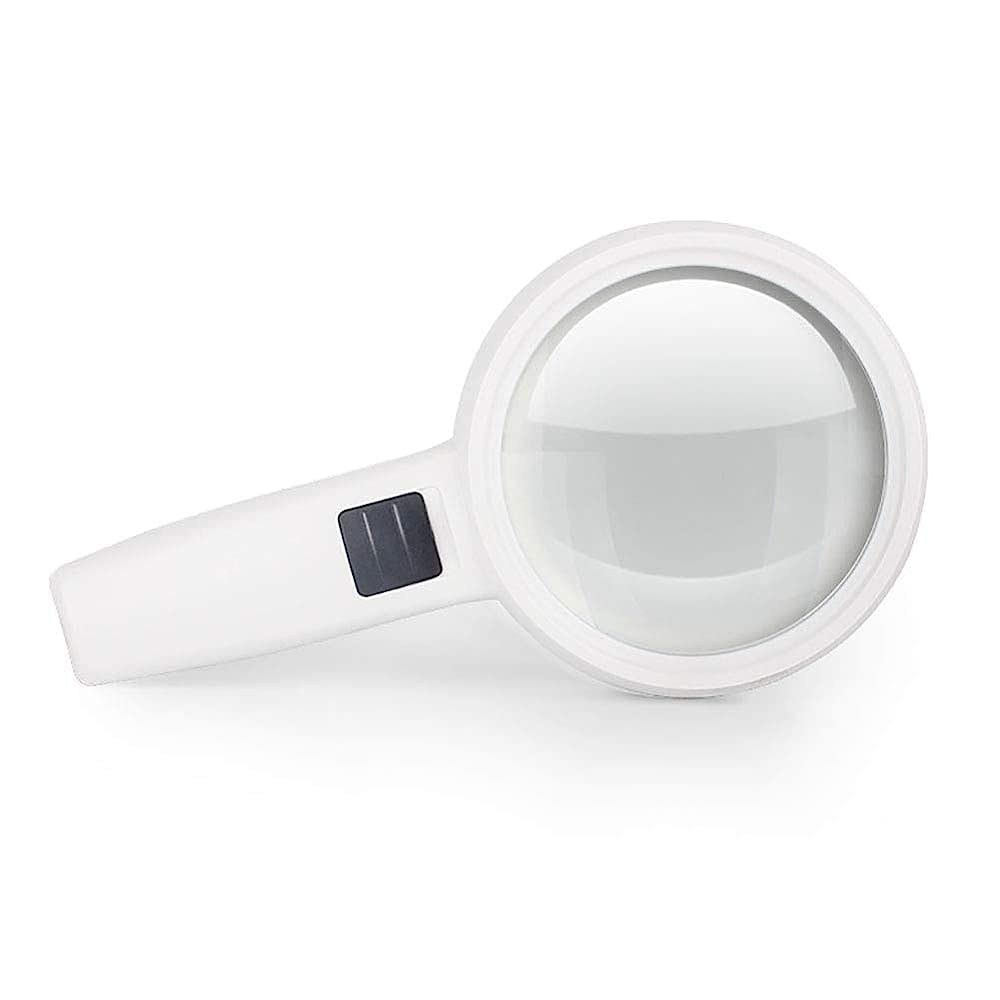 asdchZen Magnifying Glass,With Light 30X Handheld Large Led Illuminated Lighted Magnifier For,With A Lens Cloth Bag Magnifier/White