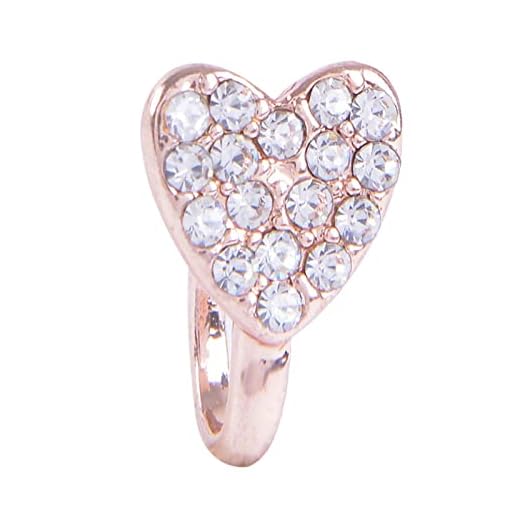 Hellery Septum Näsring ringar rostfritt stål falskt läpp öra näsa septum ring inte piercing clip på nose hoop ringar smycken e rostfritt stål, colore: Rosaguld hjärta, cod. c2dbf015b5b2fa5598c1b34c8ecea38a