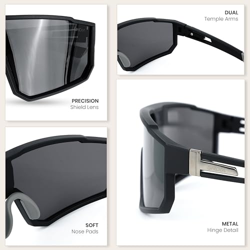 Image of SNDIA Polarized Sports Sunglasses | UV400 Protection | Cycling Riding Cricket Glasses for Men Women