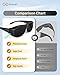 Bloomoak Super Dark Lens Polarized Fit Over Wraparound XL Big Sunglasses CAT 4 Dark Photophobia Sunglasses | Extra Large 150mm