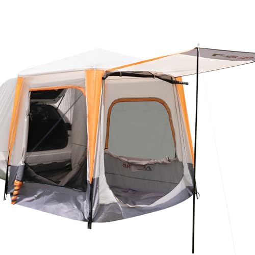 HEYTRIP SUV Tent for Camping with Poles Double Door Design SUV Camping Tent Waterproof Rainfly Car Camping Tent for Couples or Family
