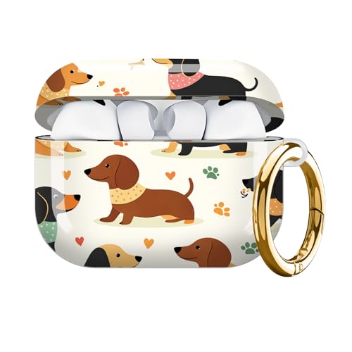 AirPod Pro 3�p�n�[�h�ی�P�[�X �ϏՌ��� ��v�ȃV�F�� �L�[�`�F�[���t�� �L���[�g�ŃX�^�C���b�V���ȃf�U�C�� (�X�J�[�t�ƃn�[�g�̃_�b�N�X�t���h��)