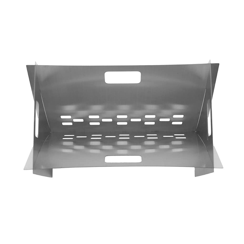 KANBUN - Parrilla plegable de acero inoxidable con bolsa de transporte, parrilla de carbón portátil para camping, barbacoa, picnic, doble comodidad