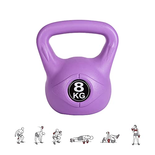 MAGIC SELECT Kettlebell da 8 kg per Sport e Fitness in PVC con Sabbia e Maniglia Liscia Anti-Sfregamento per Allenamento Muscolare a Casa e Palestra.