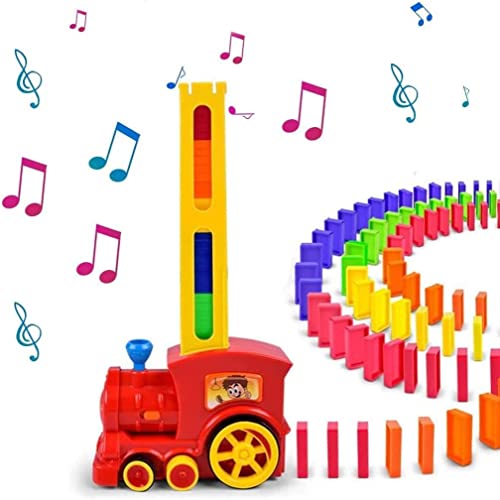 OBEST 200 St Elektrisk Tåg Domino Leksak - Automatisk Rally Tågdistribution Med Ljus Och Musik - Pedagogisk Leksak Block Stack Gåva För Barn Över 3 År