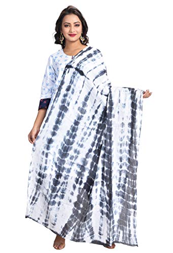 Image of Women's Pure Cotton Traditional Authentic Shibori Tie Dye Dupatta Chunni