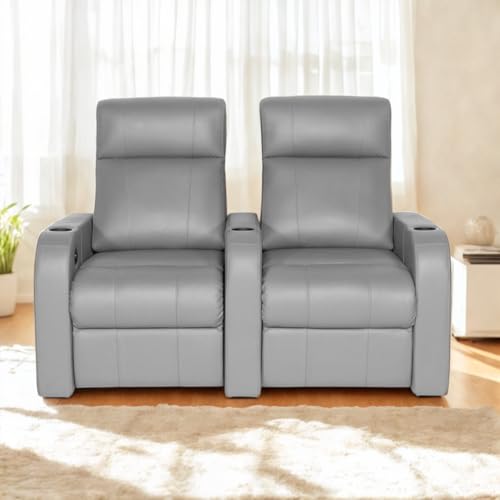 Image of Lofty Dreams Electric Recliner Sofa 2 Seater - Sleek Design, Lumbar Support, Cinema Chair with Black Cup Holders, Durable Build | 5-Year Warranty, No Hidden Terms