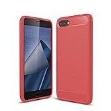 NEKOYA ASUS ZenFone 4 MAX Plus Hülle, Hochwertigem Stoßfest,Anti-Fingerabdruck,Kohlefaser-Silikon Gebürstet,Anti-Scratch Hülle Bumper Cover Schutz Tasche Schale für ASUS ZenFone 4 MAX Plus