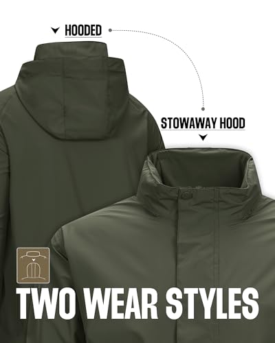 Image of 33,000ft Men's Packable Rain Jacket Waterproof Lightweight Raincoat Rain Shell with Hood for Outdoor Hiking Golf Travel